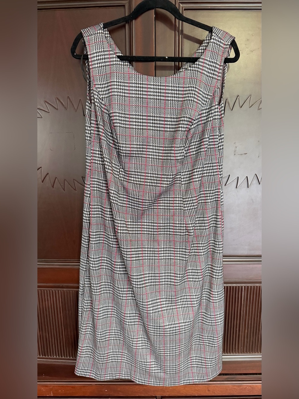MAYA BROOKE Sleeveless Plaid Houndstooth Business Casual Midi Dress Size 14W